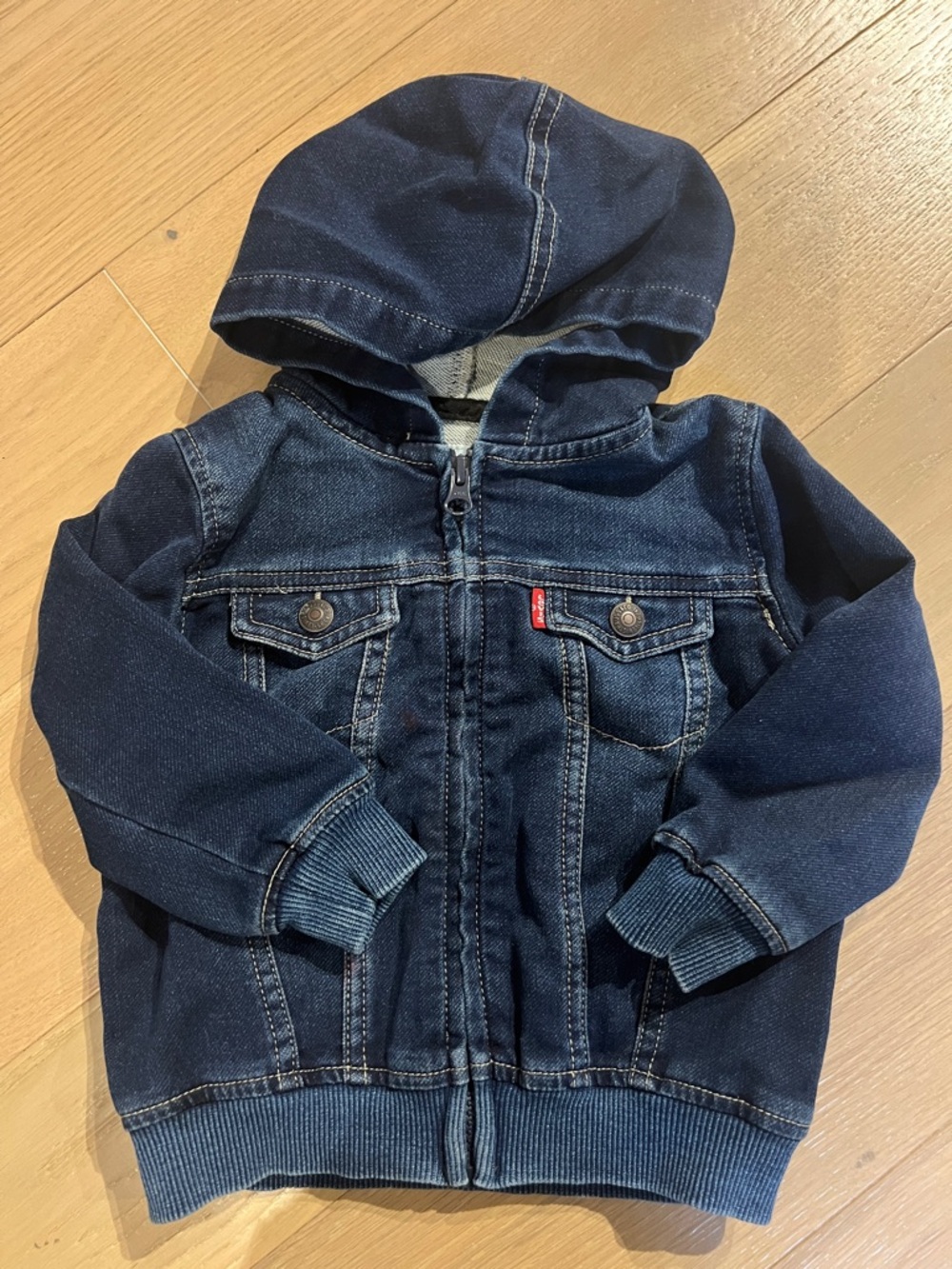 Levi's Dark Blue Hooded Kids Denim Jacket